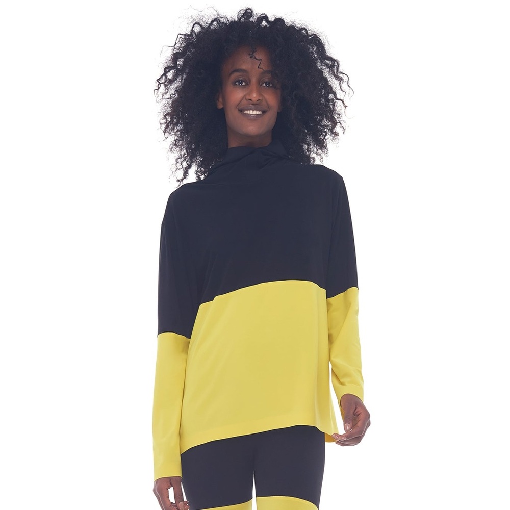Norma Kamali Yellow and Black Colorblock Leggings